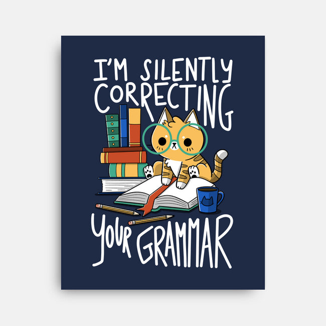 Grammar Cat-none stretched canvas-TaylorRoss1