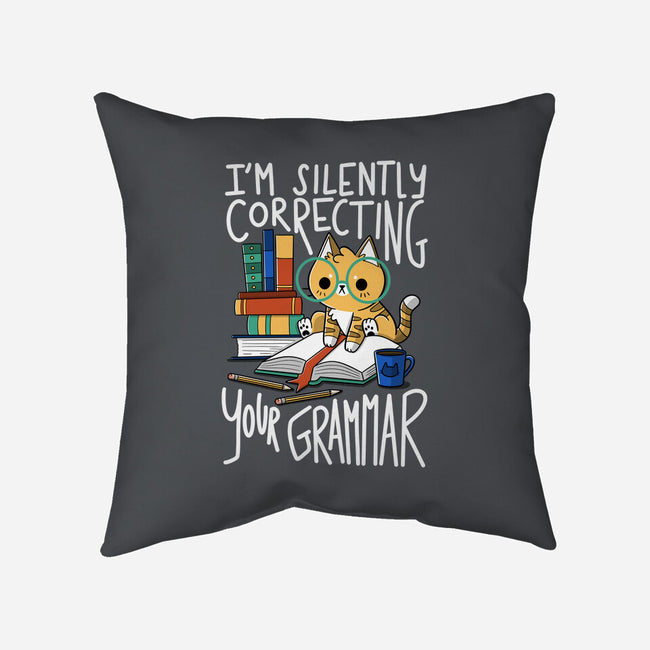 Grammar Cat-none non-removable cover w insert throw pillow-TaylorRoss1