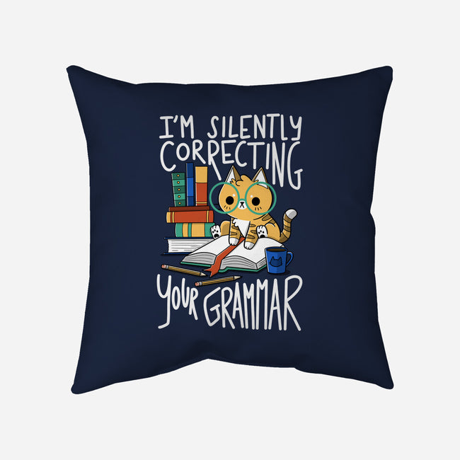 Grammar Cat-none removable cover throw pillow-TaylorRoss1