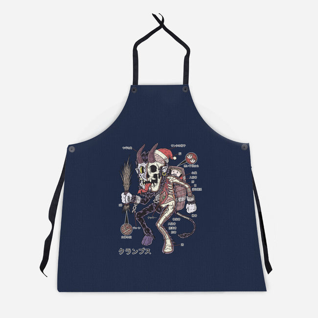 Krampus Anatomy-unisex kitchen apron-Firebrander