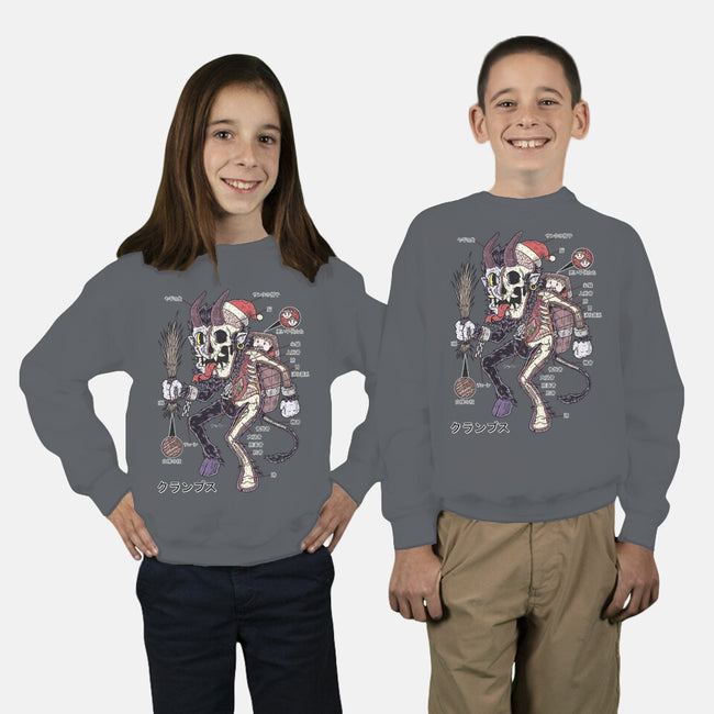 Krampus Anatomy-youth crew neck sweatshirt-Firebrander