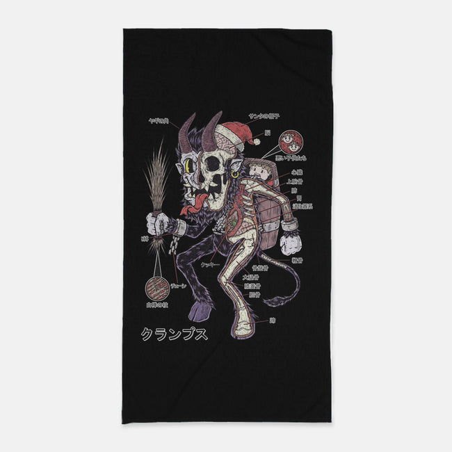 Krampus Anatomy-none beach towel-Firebrander