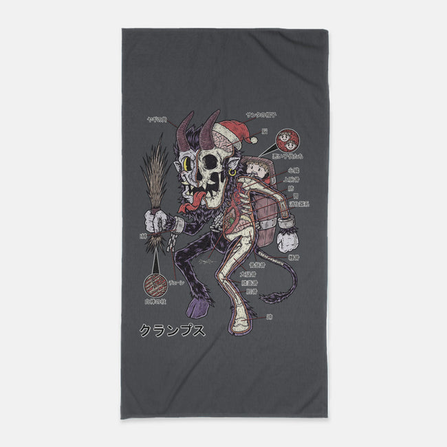 Krampus Anatomy-none beach towel-Firebrander