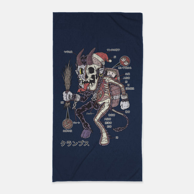 Krampus Anatomy-none beach towel-Firebrander