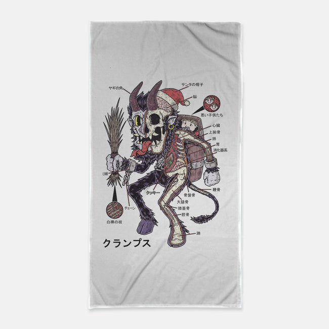 Krampus Anatomy-none beach towel-Firebrander