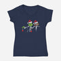 Christmas Fiction-womens v-neck tee-jrberger