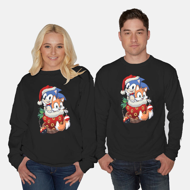 Stocking Stuffer Hedgehog-unisex crew neck sweatshirt-DoOomcat
