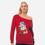 Stocking Stuffer Hedgehog-womens off shoulder sweatshirt-DoOomcat