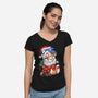 Stocking Stuffer Hedgehog-womens v-neck tee-DoOomcat