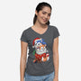 Stocking Stuffer Hedgehog-womens v-neck tee-DoOomcat