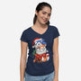 Stocking Stuffer Hedgehog-womens v-neck tee-DoOomcat