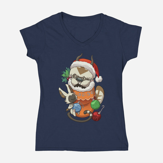 Stocking Stuffer Elemental-womens v-neck tee-DoOomcat