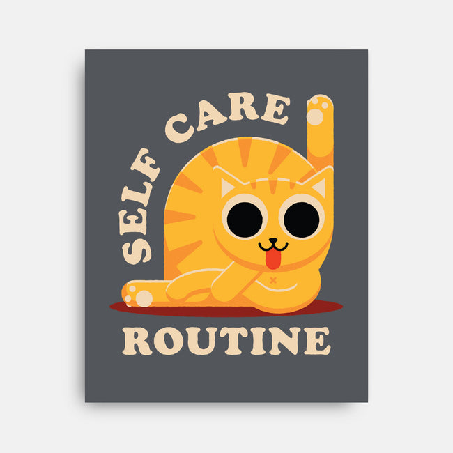 Self Care Routine-none stretched canvas-zawitees