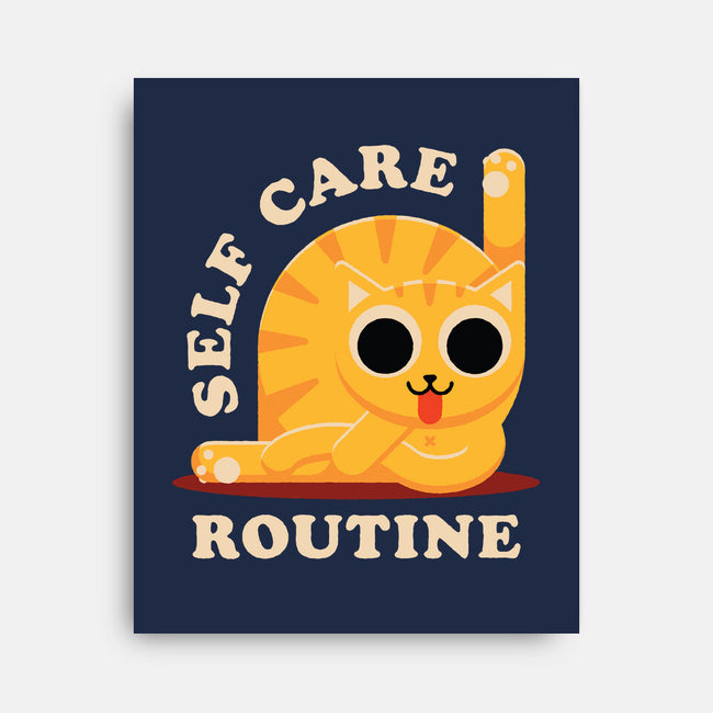 Self Care Routine-none stretched canvas-zawitees