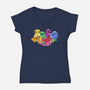 Melting Dice-womens v-neck tee-zascanauta