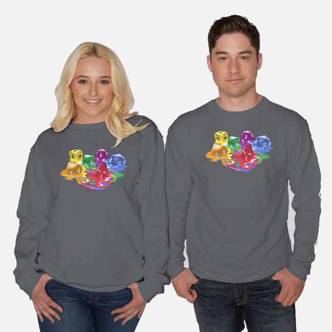 Melting Dice-unisex crew neck sweatshirt-zascanauta