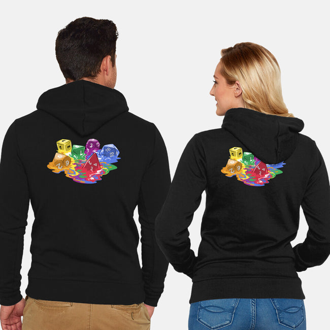 Melting Dice-unisex zip-up sweatshirt-zascanauta