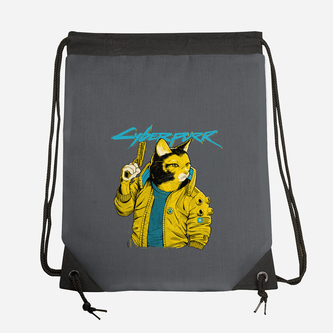Cyberpurr-none drawstring bag-Hafaell