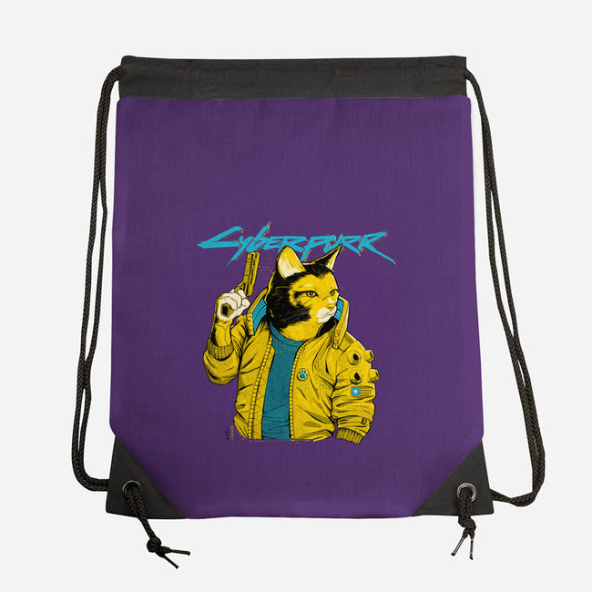 Cyberpurr-none drawstring bag-Hafaell