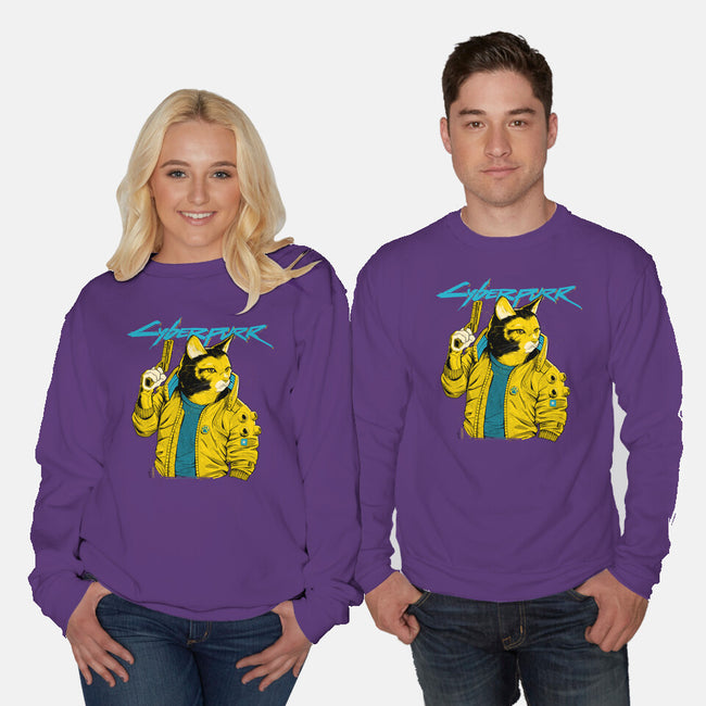 Cyberpurr-unisex crew neck sweatshirt-Hafaell