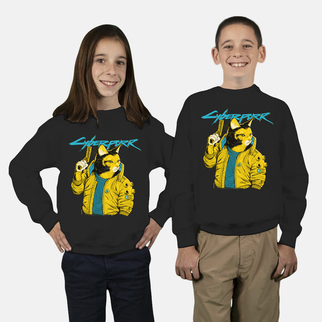 Cyberpurr-youth crew neck sweatshirt-Hafaell