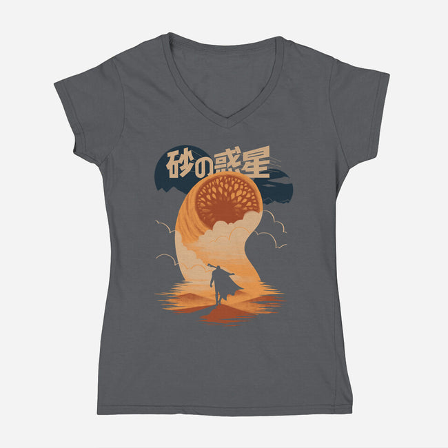 Japanese Dune-womens v-neck tee-estudiofitas