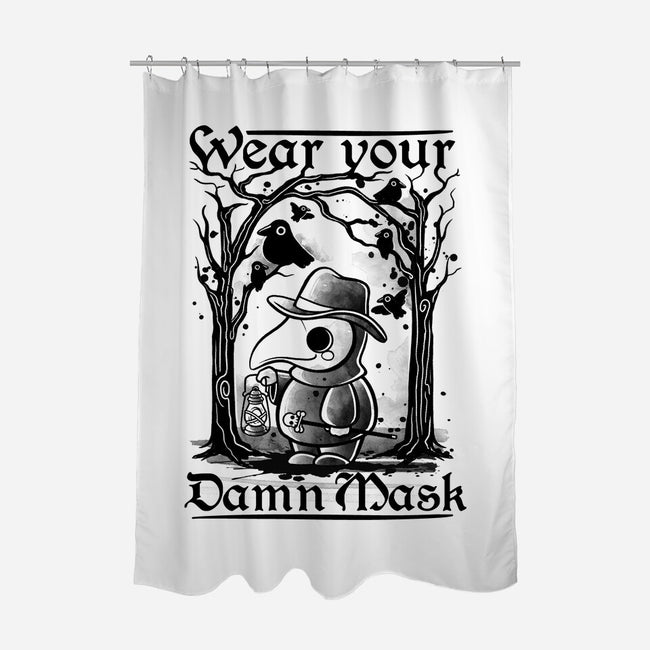 Wear Your Damn Mask-none polyester shower curtain-NemiMakeit