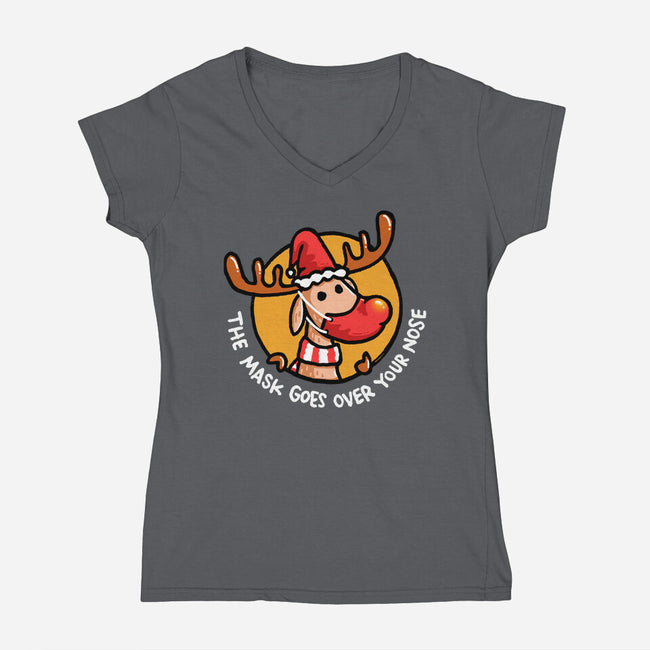 The Mask Goes Over Your Nose-womens v-neck tee-Wenceslao A Romero