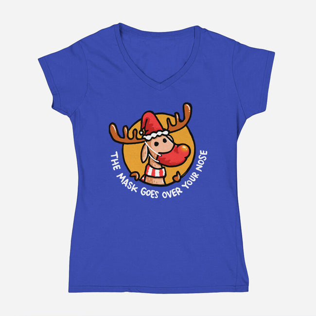 The Mask Goes Over Your Nose-womens v-neck tee-Wenceslao A Romero