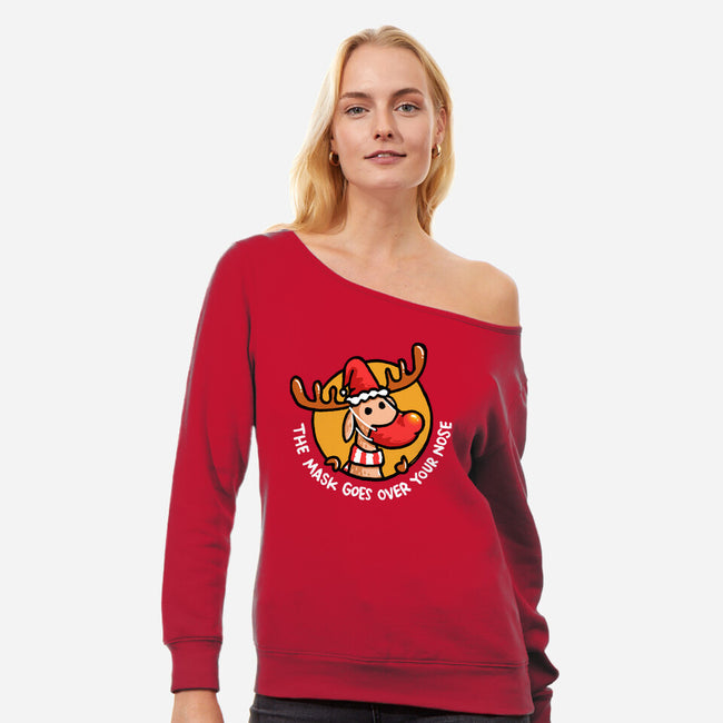 The Mask Goes Over Your Nose-womens off shoulder sweatshirt-Wenceslao A Romero