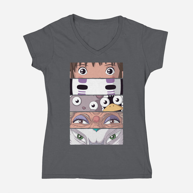 Spirited Eyes-womens v-neck tee-danielmorris1993