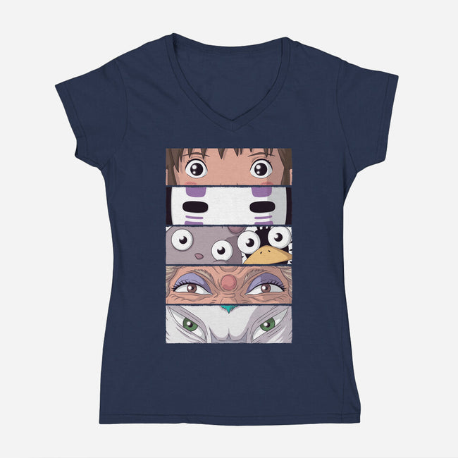Spirited Eyes-womens v-neck tee-danielmorris1993