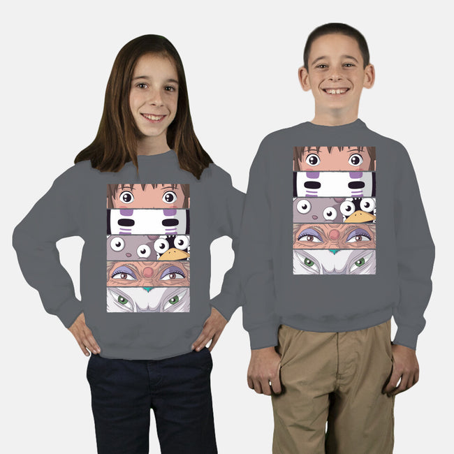 Spirited Eyes-youth crew neck sweatshirt-danielmorris1993