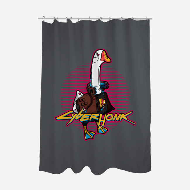 Cyberhonk-none polyester shower curtain-theteenosaur