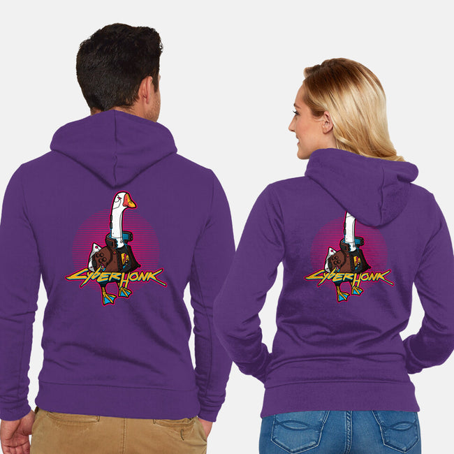 Cyberhonk-unisex zip-up sweatshirt-theteenosaur