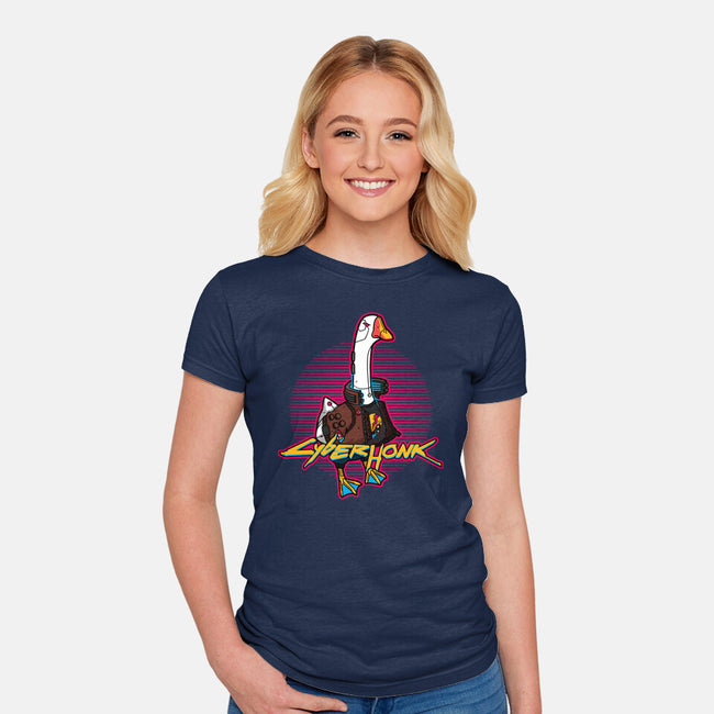 Cyberhonk-womens fitted tee-theteenosaur