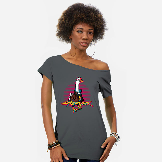 Cyberhonk-womens off shoulder tee-theteenosaur