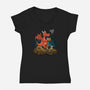 Book Cave-womens v-neck tee-spiritgreen