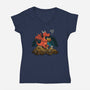 Book Cave-womens v-neck tee-spiritgreen