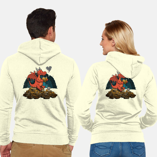Book Cave-unisex zip-up sweatshirt-spiritgreen