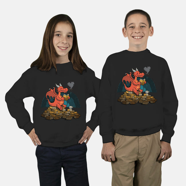 Book Cave-youth crew neck sweatshirt-spiritgreen