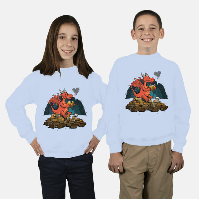 Book Cave-youth crew neck sweatshirt-spiritgreen