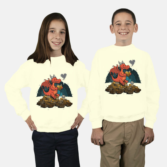 Book Cave-youth crew neck sweatshirt-spiritgreen