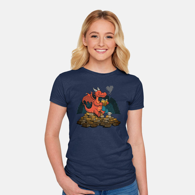 Book Cave-womens fitted tee-spiritgreen