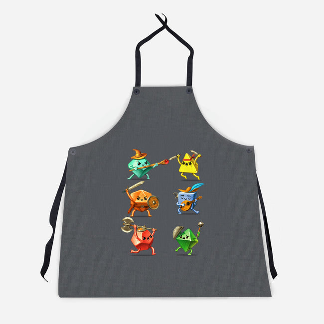 RPG Dice Party-unisex kitchen apron-andremuller.art