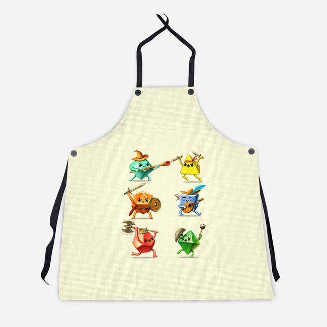 RPG Dice Party-unisex kitchen apron-andremuller.art