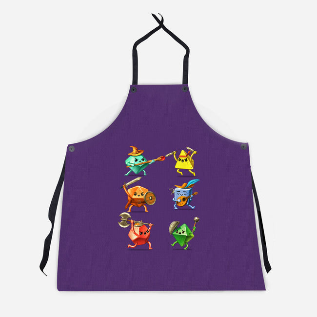 RPG Dice Party-unisex kitchen apron-andremuller.art