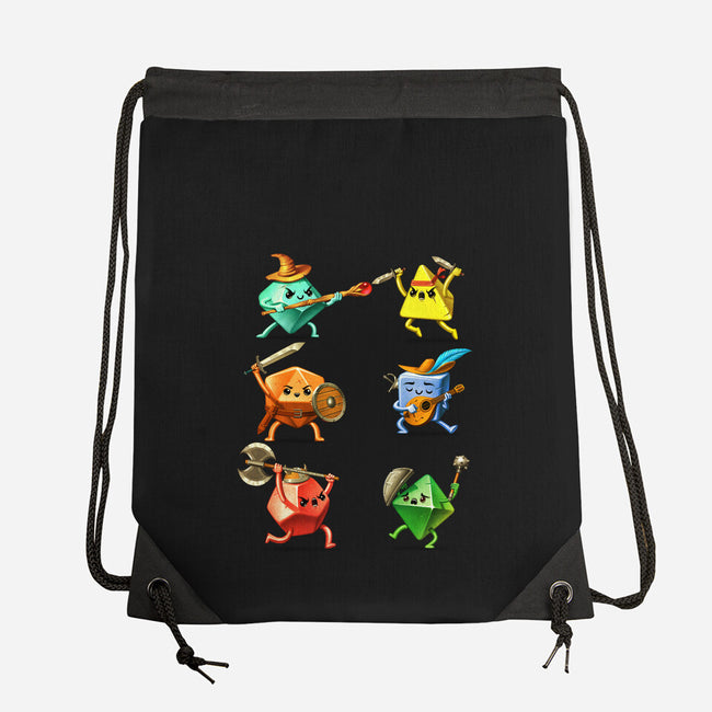 RPG Dice Party-none drawstring bag-andremuller.art
