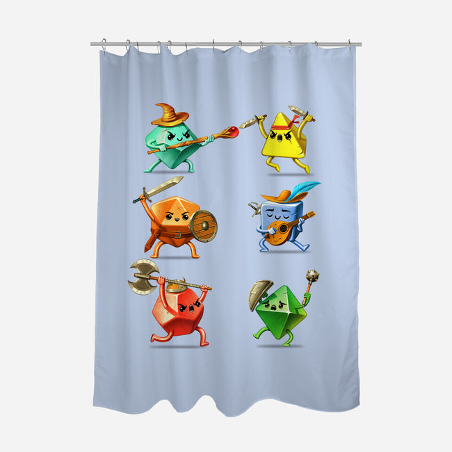 RPG Dice Party-none polyester shower curtain-andremuller.art