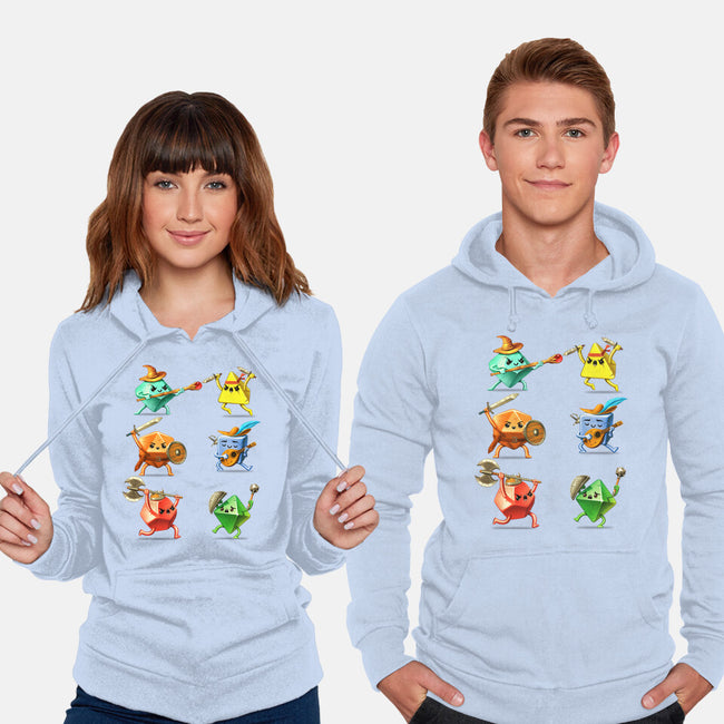 RPG Dice Party-unisex pullover sweatshirt-andremuller.art